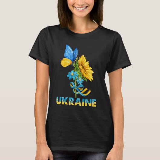 Vintage Oekraïnse vlag - Zonnebloem T-shirt (Voorkant)