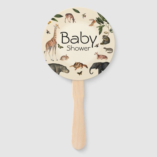 Vintage Oerwoud Baby shower Handwaaier (Voorkant)