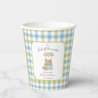 Vintage 'Off the Market' Bruiloftsfeest: groen & b Papieren Bekers