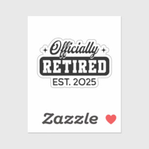 Vintage Officieel Met Pensioen 2025 Grappig Pensio Sticker
