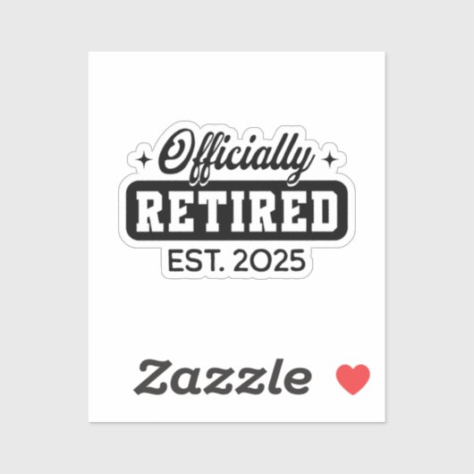 Vintage Officieel Met Pensioen 2025 Grappig Pensio Sticker (Vel)