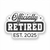 Vintage Officieel Met Pensioen 2025 Grappig Pensio Sticker (Voorkant)