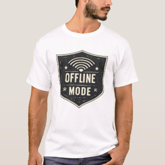 Vintage Offline Modus Wifi Schild Grappige Tech T- T-shirt