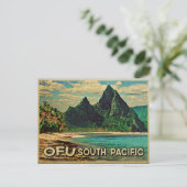 Vintage Ofu Zuid-Stille Oceaan Briefkaart (Staand voorkant)