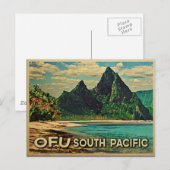 Vintage Ofu Zuid-Stille Oceaan Briefkaart (Voorkant / Achterkant)