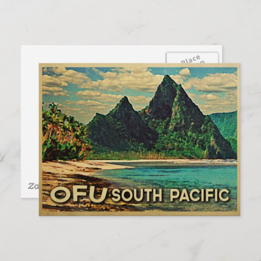 Vintage Ofu Zuid-Stille Oceaan Briefkaart (Voorkant / Achterkant)
