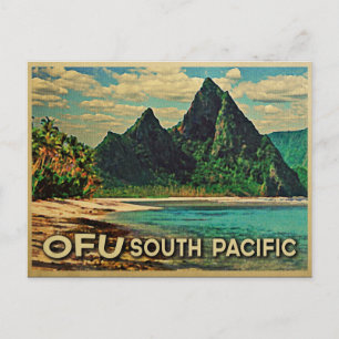 Vintage Ofu Zuid-Stille Oceaan Briefkaart