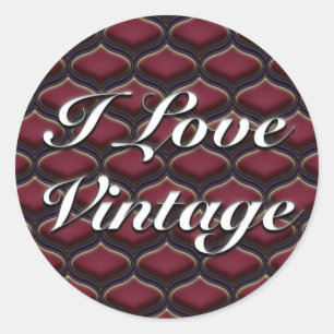 Vintage Ogee Red Berries Ronde Sticker