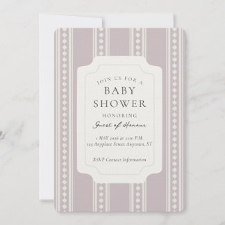 Vintage Ogee Streep Geometrische Baby Shower Kaart