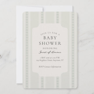 Vintage Ogee Streep Geometrische Baby Shower Kaart