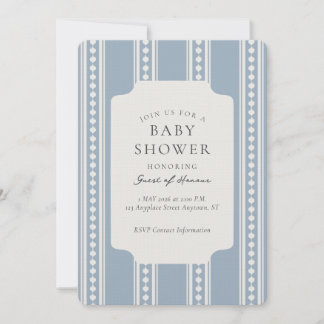 Vintage Ogee Streep Geometrische Baby Shower Kaart