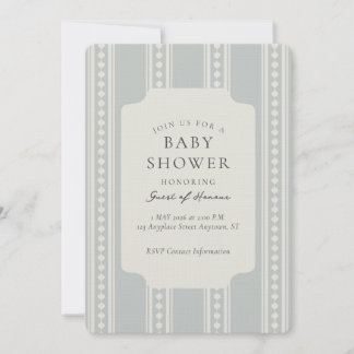 Vintage Ogee Streep Geometrische Baby Shower Kaart