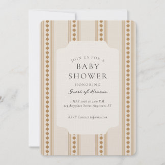 Vintage Ogee Streep Geometrische Baby Shower Kaart