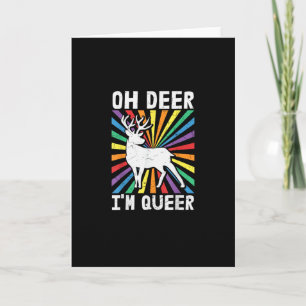 Vintage Oh Deer Ik Ben Queer Pride LGBT Homoseksue Kaart