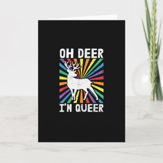 Vintage Oh Deer Ik Ben Queer Pride LGBT Homoseksue Kaart
