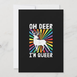 Vintage Oh Deer I'm Queer Pride LGBT Homo Lesbienn Feestdagenkaart
