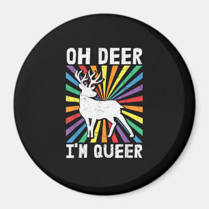 Vintage Oh Deer I'm Queer Pride LGBT Homo Lesbienn Magneet