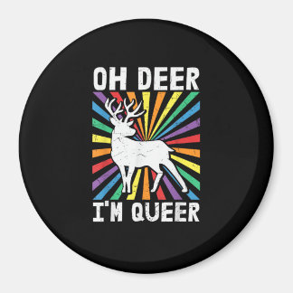 Vintage Oh Deer I'm Queer Pride LGBT Homo Lesbienn Magneet