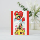 Vintage Oh Honey Bee Mine Valentijn Briefkaart (Staand voorkant)