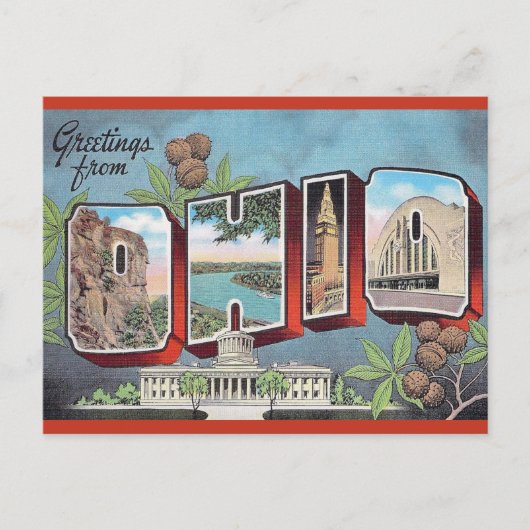 Vintage Ohio Briefkaart (Voorkant)