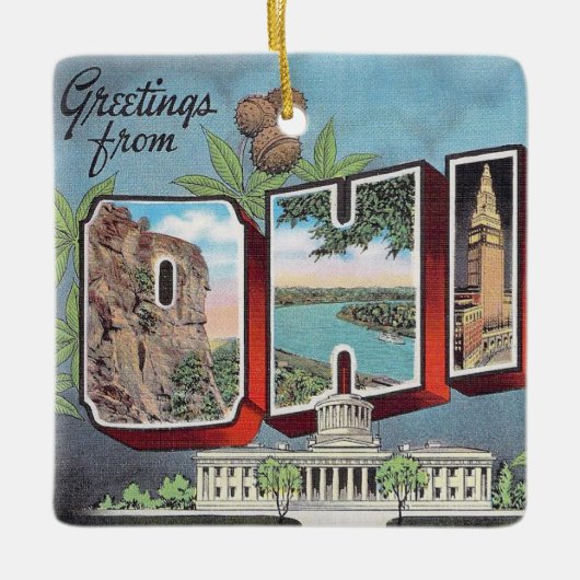 Vintage Ohio Keramisch Ornament (Voorkant)