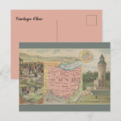 Vintage Ohio Map Briefkaart (Voorkant / Achterkant)