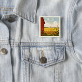 Vintage Ohio Vierkante Button 5,1 Cm (In situ)