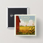 Vintage Ohio Vierkante Button 5,1 Cm (Voorkant /achterkant)
