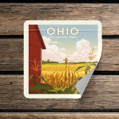 Vintage Ohio Vierkante Sticker