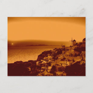 Vintage Oia Sunset Santorini Griekenland Briefkaar Briefkaart