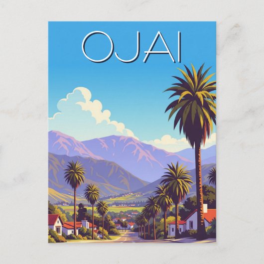 Vintage Ojai Californië Briefkaart (Voorkant)