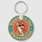 Vintage Okanagan Sipping Sleutelhanger (Voorkant)