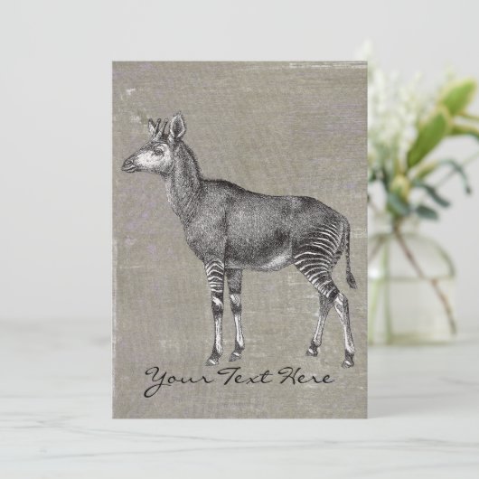 Vintage Okapi Kaart (Staand voorkant)