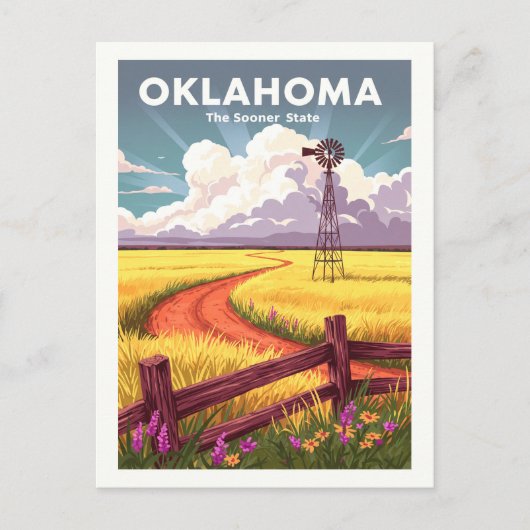 Vintage Oklahoma Briefkaart (Voorkant)