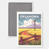 Vintage Oklahoma Magneet (Voorkant / Achterkant)