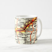 Vintage Oklahoma Road Map Mug Koffiemok (Voorkant rechts)