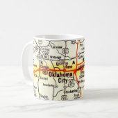 Vintage Oklahoma Road Map Mug Koffiemok (Voorkant links)