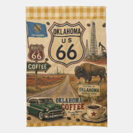 Vintage Oklahoma Route 66 Coffee Americana Theedoek