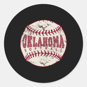 Vintage Oklahoma Softll Ll  Ronde Sticker