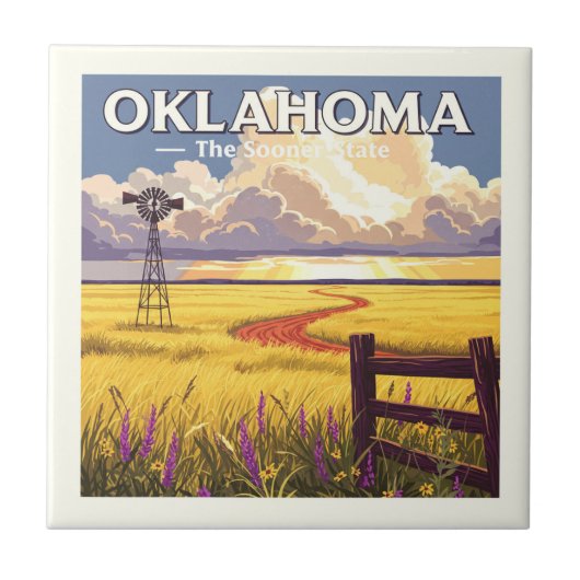 Vintage Oklahoma Tegeltje (Voorkant)