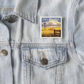 Vintage Oklahoma Vierkante Button 5,1 Cm (In situ)