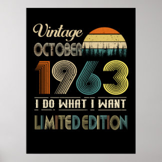 Vintage oktober 1963 Wat ik wil Limited Edition Poster