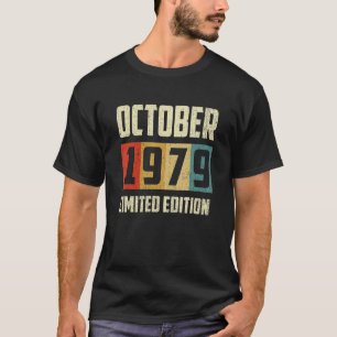 Vintage oktober 1979 43e verjaardag Retro T-shirt