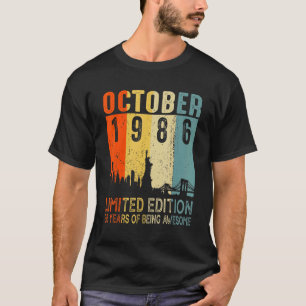 Vintage oktober 1986 36 jaar oud 36 jaar oud t-shirt