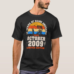 Vintage oktober 2009 13 jaar oud Gevist op de 13de T-shirt