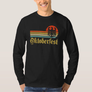 Vintage Oktoberfest Mannen Vrouwen Duitse vlag Bee T-shirt