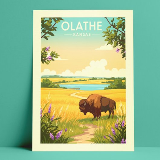 Vintage Olathe Kansas Briefkaart