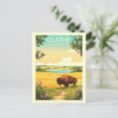 Vintage Olathe Kansas Briefkaart (Staand voorkant)