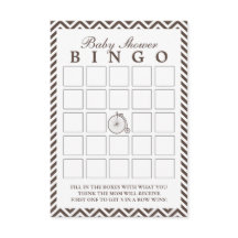 Vintage Old Bike Chevron Baby shower Bingo Kaarten