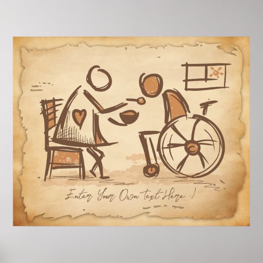 Vintage Old Fashion Caregiver, Nursing Assistant Poster (Voorkant)